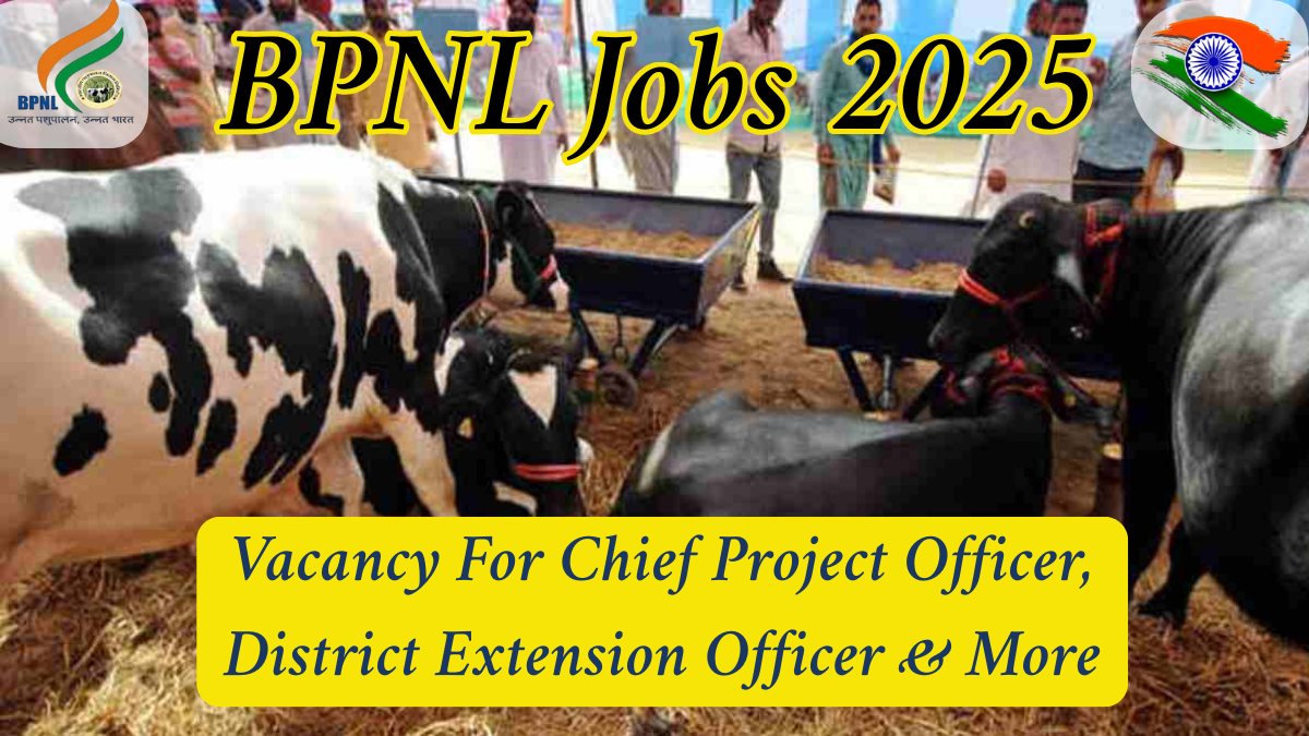 BPNL Jobs 2025: Chief Project Officer, District Extension Officer & More- Full Details
